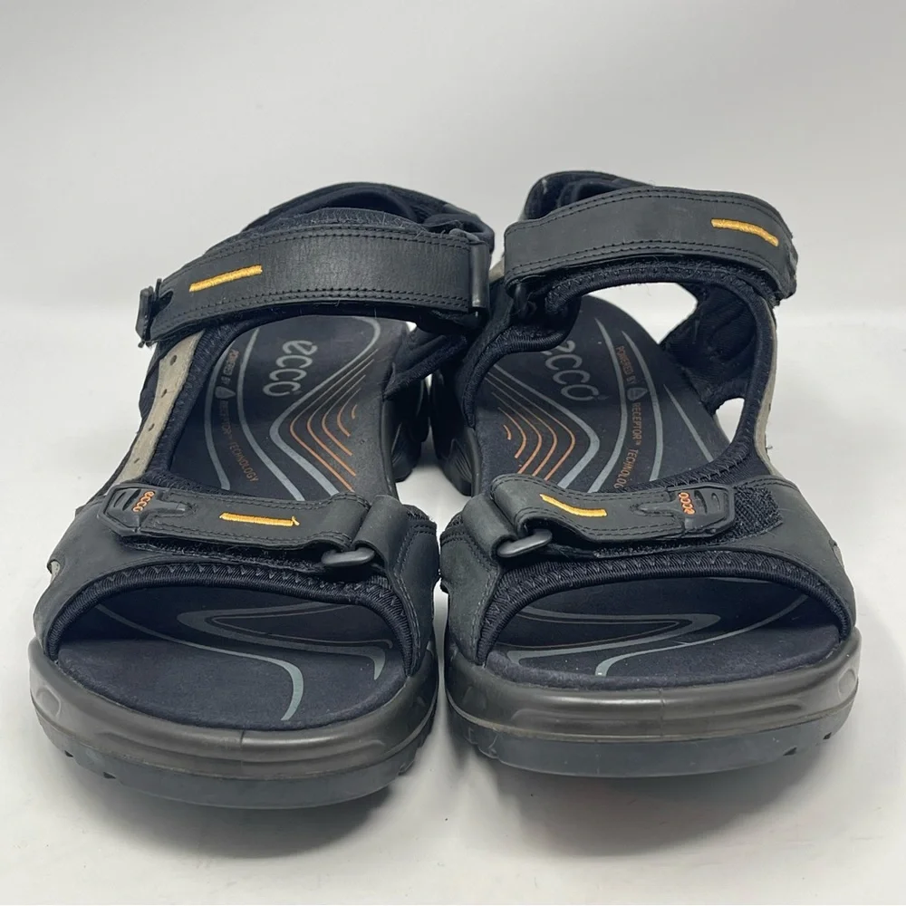 Ecco Yucatan Receptor Sandals Mens 11 - 11.5 EU 45 Black Brown Hiking Sport FLAW - Picture 9 of 15